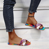 Corashoes Mosaic Style Color Contrast Slippers