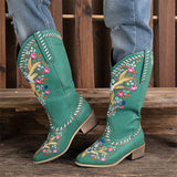 Corashoes Green Embroidery Cowboy Boots