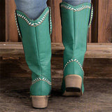 Corashoes Green Embroidery Cowboy Boots