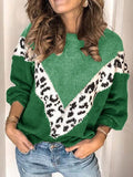 Corashoes V Printed Color Long Sleeve Knitted Sweater