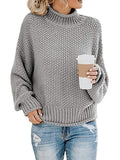 Corashoes Turtleneck Chunky Knit Pullover Sweater