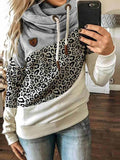 Corashoes Leopard Long Sleeve Hooded Pullover Sweaters