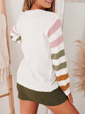 Corashoes Striped Wide Crewneck Sleeve Sweater