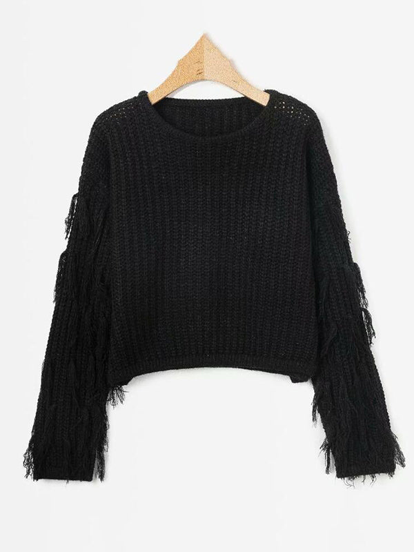 Corashoes Fashion Tassel Long Sleeve Knit Sweater