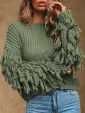 Corashoes Fashion Tassel Long Sleeve Knit Sweater