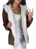 Corashoes Plush Cardigan Hooded Coat Cotton Padded Jacket