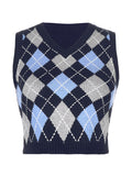 Corashoes Solid Color Woolen V Neck Knit Vest
