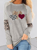 Corashoes Valentine's Day Leopard Love Print Long Sleeve Shirts