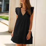 Corashoes V-Neck Short Sleeve Lace Dress