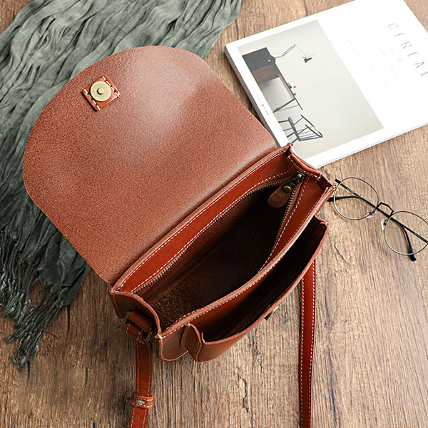 Corashoes All-Match Top Layer Vegetable Tanned Leather Cowhide Single Shoulder Ladies Pouch Bag