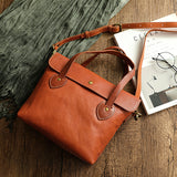 Corashoes Leather Handbag Vegetable Tanned Retro Messenger Bag