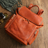 Corashoes Leather Large-Capacity Retro Handmade Travel Backpack