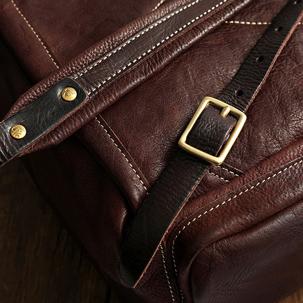 Corashoes Leather Large-Capacity Retro Handmade Travel Backpack