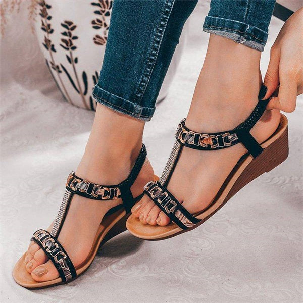 Corashoes Boho Comfy Chain Embellished Sandals