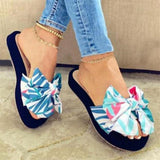 Corashoes Colorful Cute Cloth Bow Slippers