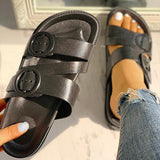 Corashoes Buckle Strappy Fashion Flat Slippers