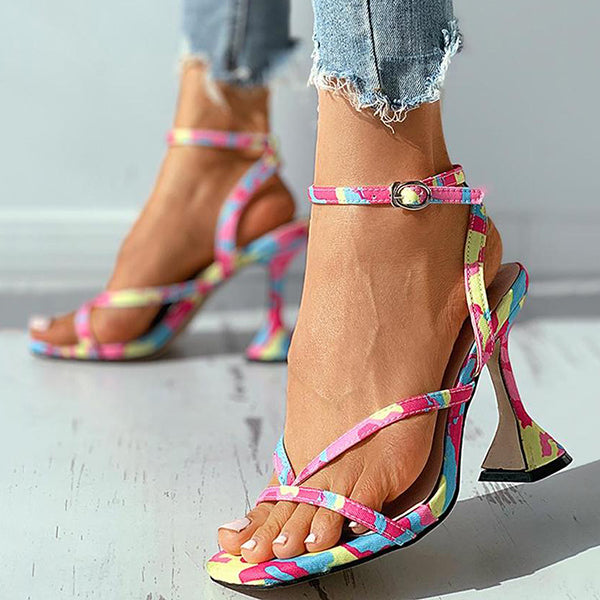 Corashoes Trendy Patterned High Heel Sandals