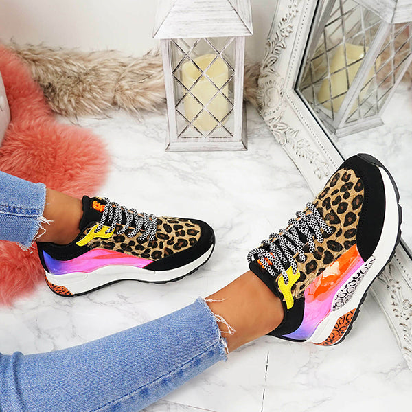 Corashoes Casual Personality Air Cushion Leopard Print Sneakers