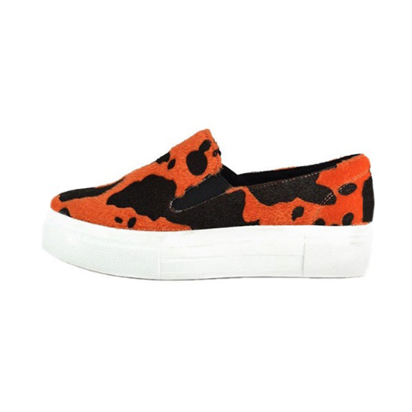 Corashoes Comfortable And Unique Cow Pattern Flat Sneakers
