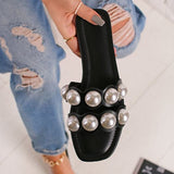 Corashoes Personalized Double Pearl Flat Slippers