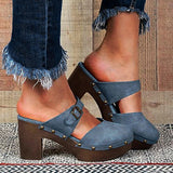 Corashoes Western Leather Platform Other Sandals