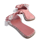 Corashoes Silver-Stone Embellishments Slip-On Sandals
