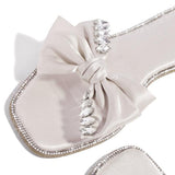 Corashoes Silver-Stone Embellishments Slip-On Sandals
