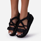 Corashoes High-Waisted Strappy Flat Sandals