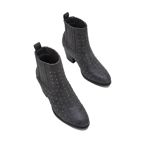 Corashoes Studded Decor Suede Boots