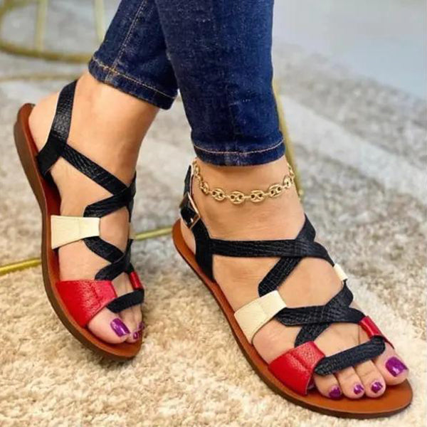 Corashoes Color Matching Curve Design Sandals