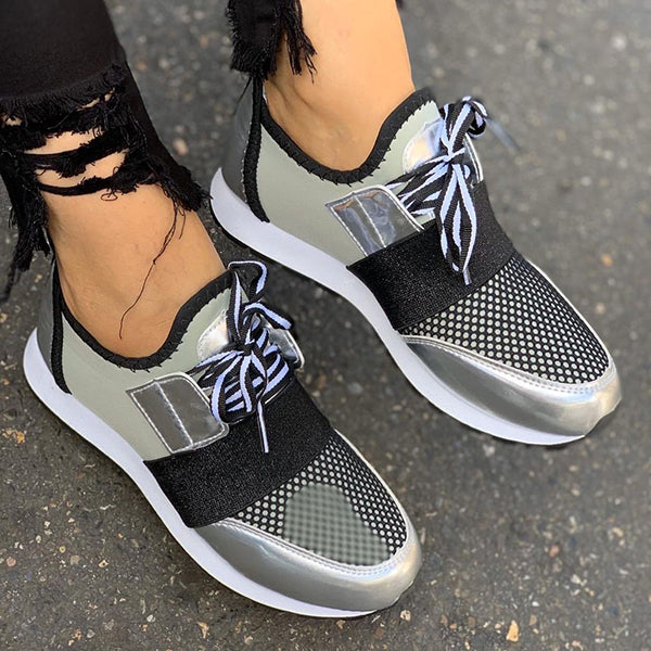 Corashoes Designed Versatile Shiny Surface Sneakers