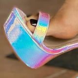 Corashoes Sexy Reflective Multicolor High Heels