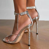 Corashoes Crystal Diamond High Heel Sandals