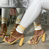 Corashoes Wrap Around Straps Heel Sandals