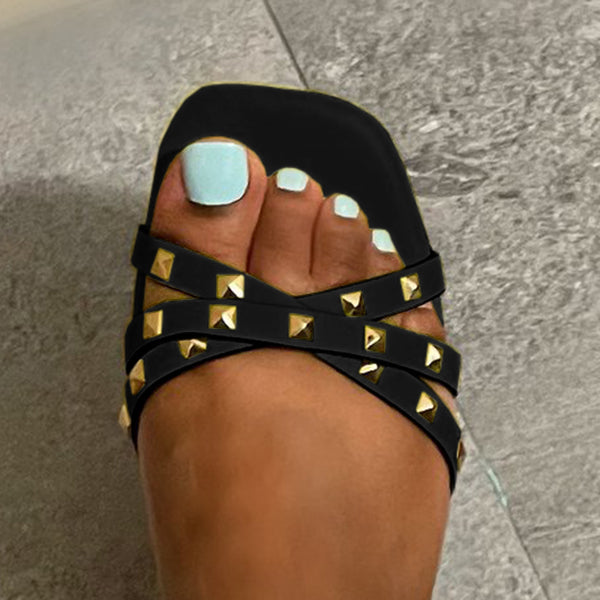 Corashoes Studded Ankle Strap Summer Sandals