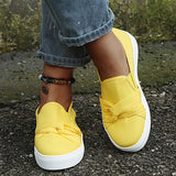Corashoes Ladies Slip-On Knit Solid Color Sneakers