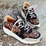 Corashoes Leopard Print Camouflage Stitching Comfortable Sneakers