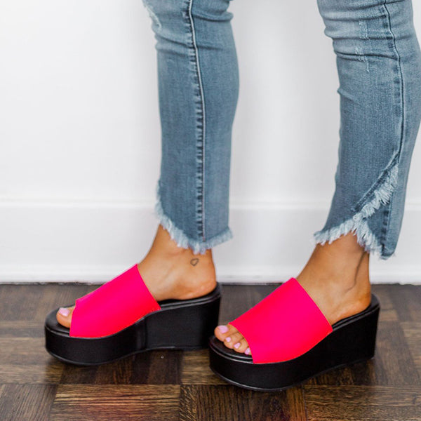 Corashoes Simple Daily Slip-On Platform Sandals