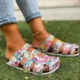 Corashoes Fancy Lace Closed-Toe Flat Sandals