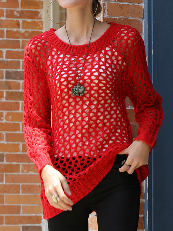 Corashoes Thin Openwork Knitted Sweater