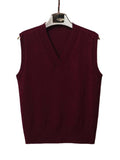 Corashoes Solid Color V-Neck Pullover Knit Vest Sweater