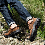 Corashoes Men's Leather Outdoor Casual Wear-Resistant Sneakers