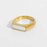 Corashoes Croissant Hoop Ring 18K Gold Plated 316L Titanium Steel Ring