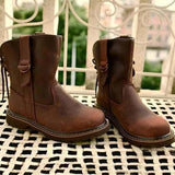 Corashoes Fashion Mid-calf Low Heel Brown Boots