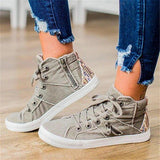 Corashoes Women Casual Flat Heel Lace-up Sneakers