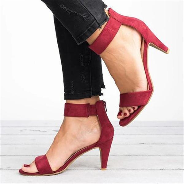 Corashoes Ankle Strap Mid Thin Heel Sandals