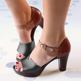 Corashoes Chunky Heel Ankle Strap Elegant Shoes Working Daily Shoes