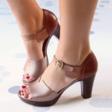 Corashoes Chunky Heel Ankle Strap Elegant Shoes Working Daily Shoes