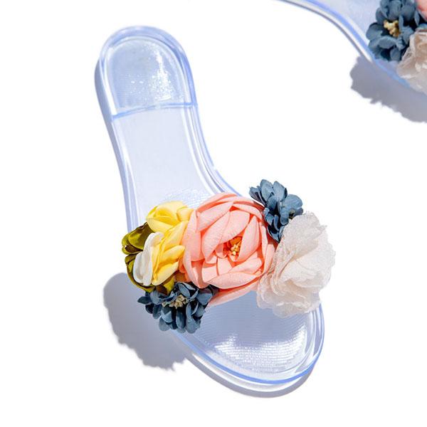 Corashoes Multi-Color Floral Clear Jelly Sandals