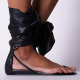 Corashoes Women Gladiator Thong Summer Ankle Wrap Flat Sandals